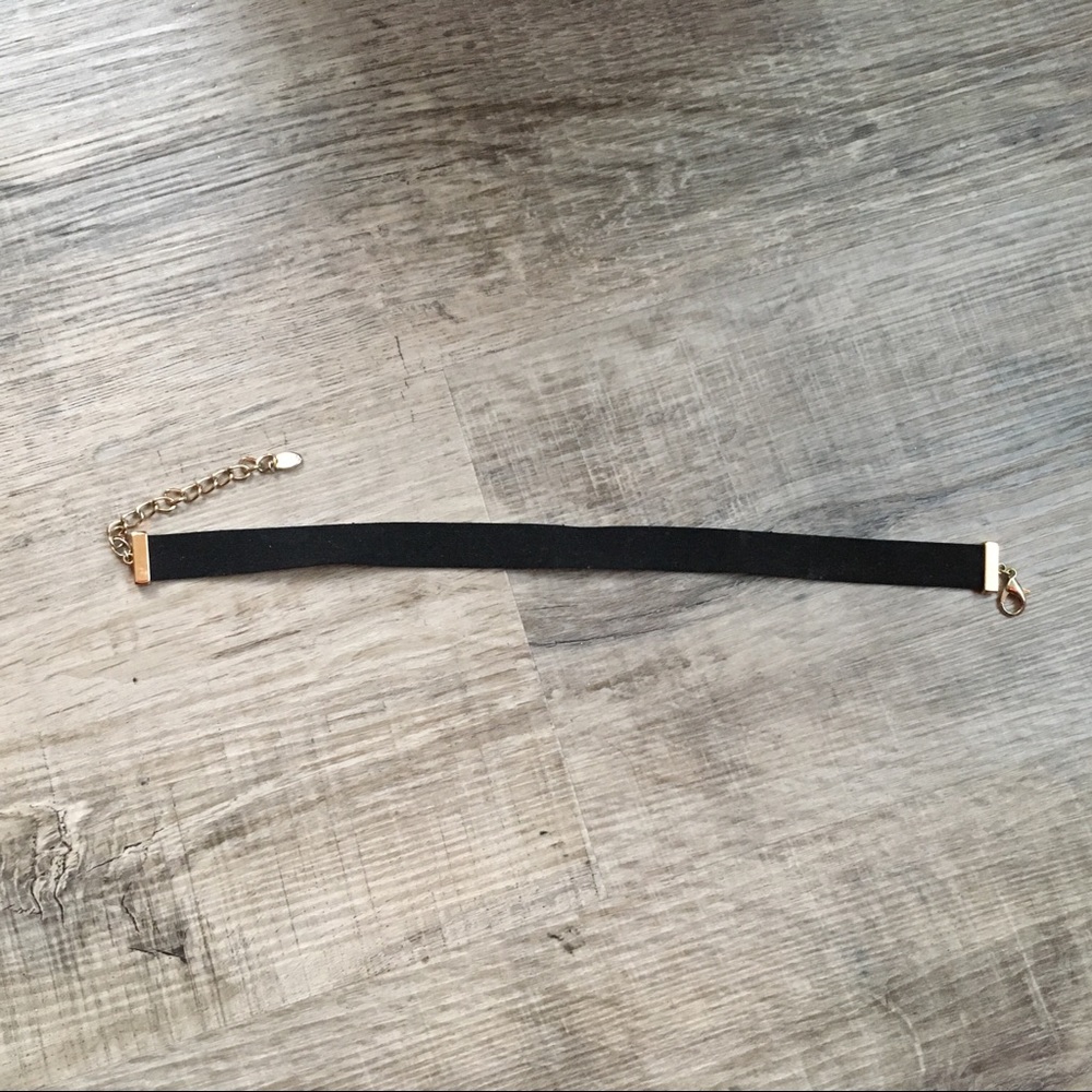 Zara Choker Necklace Black and Gold 15 Inches - Picture 7 of 7
